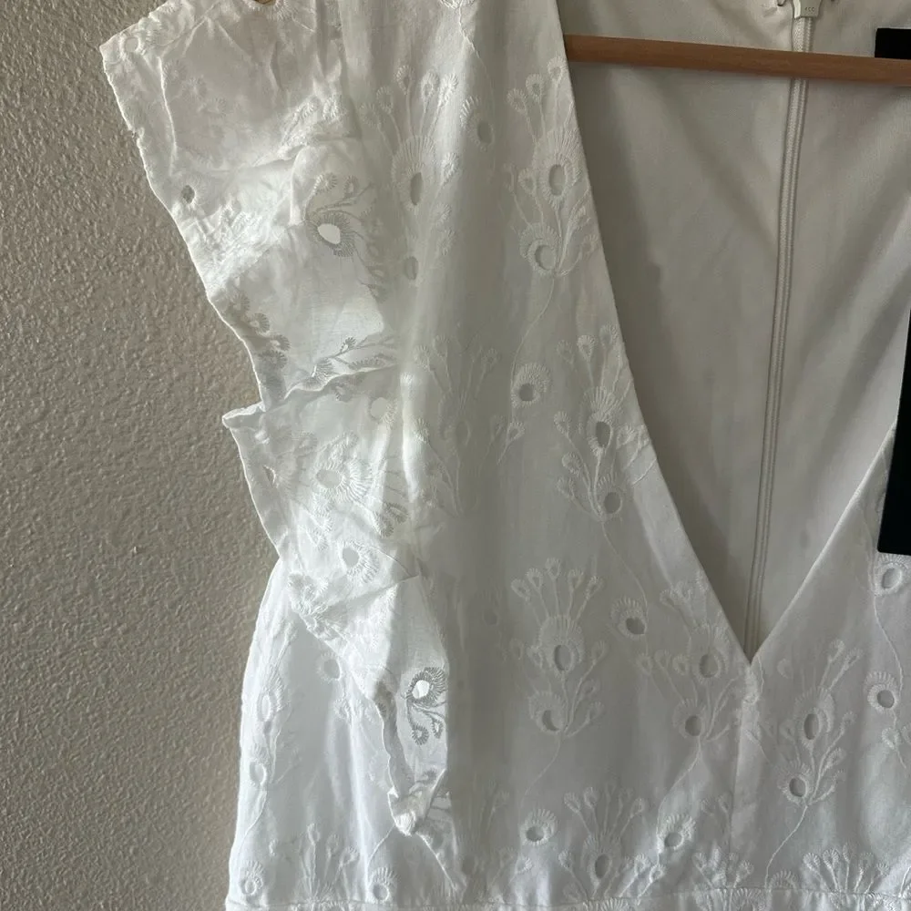 NWT Lulus Flirtatious in Florence White Ruffled Eyelet Cotton Mini Dress XL - Picture 6 of 9